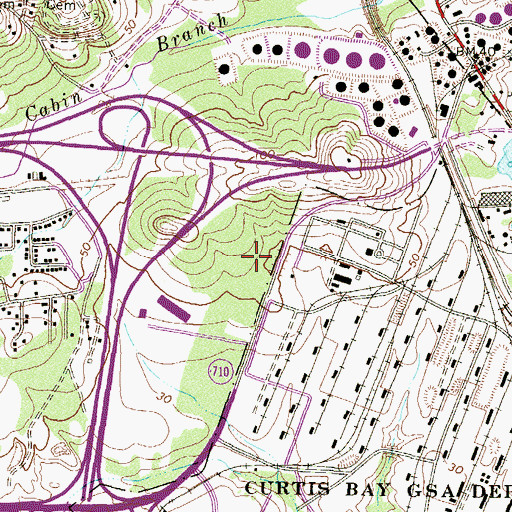 Topographic Map of Curtis Business Center, MD