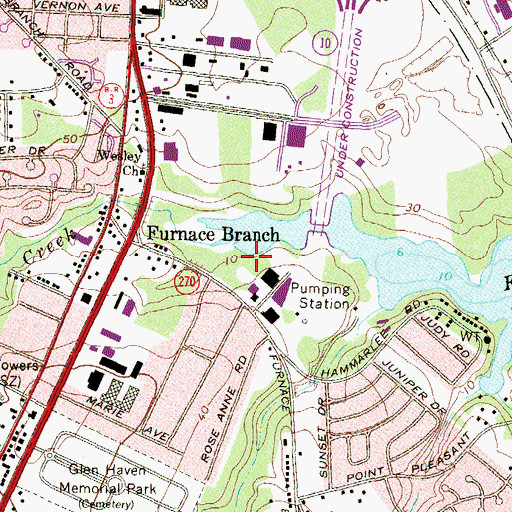 Topographic Map of Curtis Creek Furnace (historical), MD