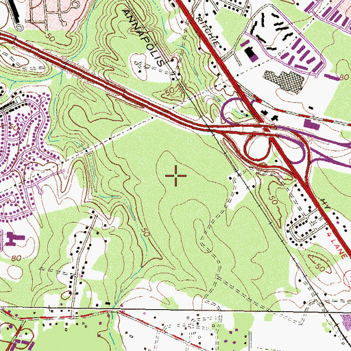 Topographic Map of Fox Chase, MD