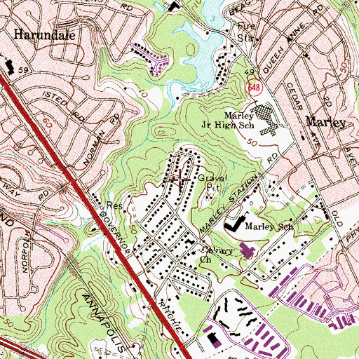 Topographic Map of Gerard Plaza, MD
