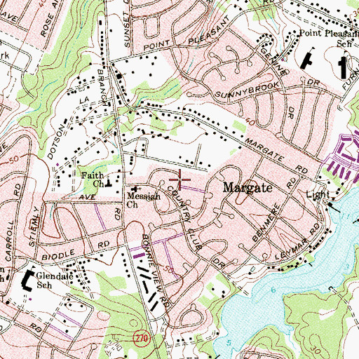 Topographic Map of Glen Burnie Whipp Airport (historical), MD