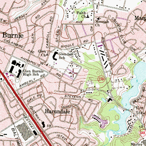 Topographic Map of Glenwood, MD