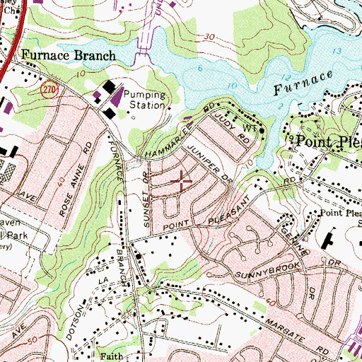Topographic Map of Hammarlee, MD