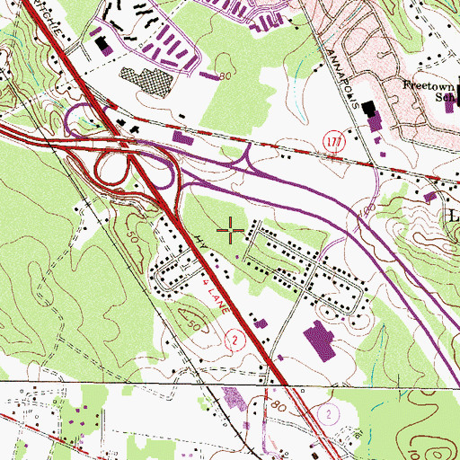 Topographic Map of Marley Run, MD