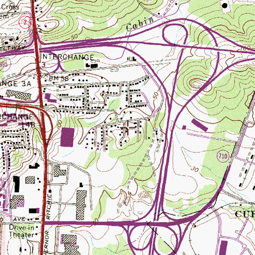 Topographic Map of Morris Hills, MD