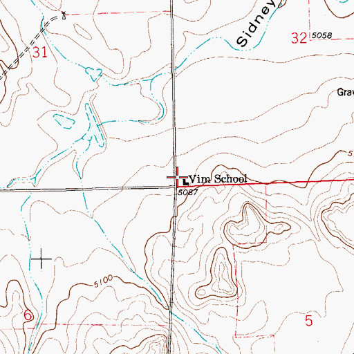 Topographic Map of Vim School, CO