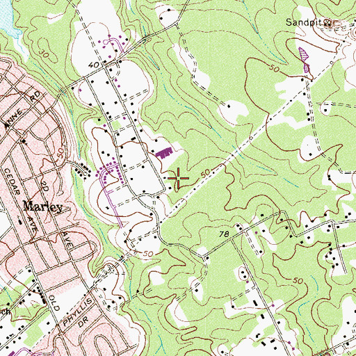 Topographic Map of Shannon Forest, MD