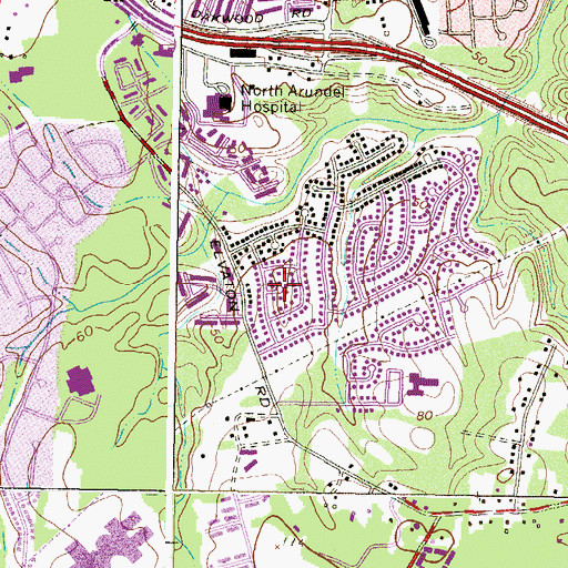 Topographic Map of Shetland Square, MD