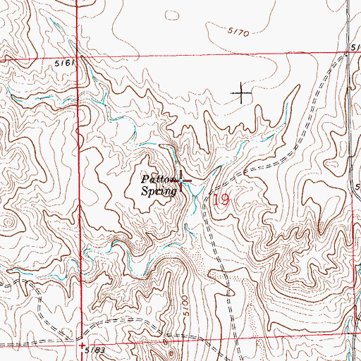 Topographic Map of Patton Spring, CO