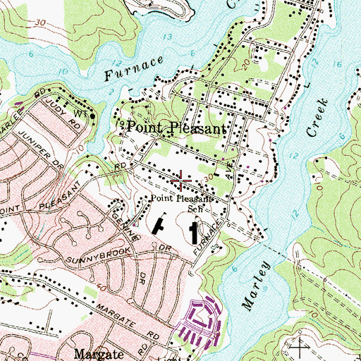 Topographic Map of Shoreland, MD