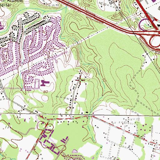 Topographic Map of Southgate, MD