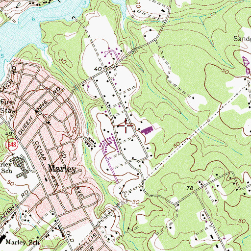 Topographic Map of Spencer Gardens, MD