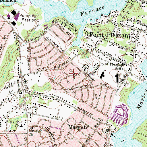 Topographic Map of Suburbia, MD