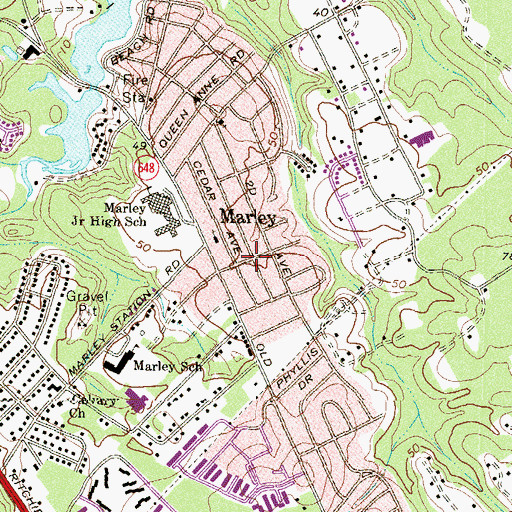 Topographic Map of Tydings, MD