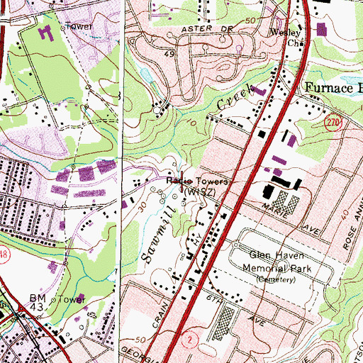 Topographic Map of Wagners Pond (historical), MD
