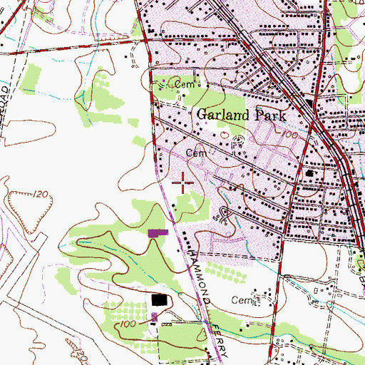 Topographic Map of Wicklow Woods, MD