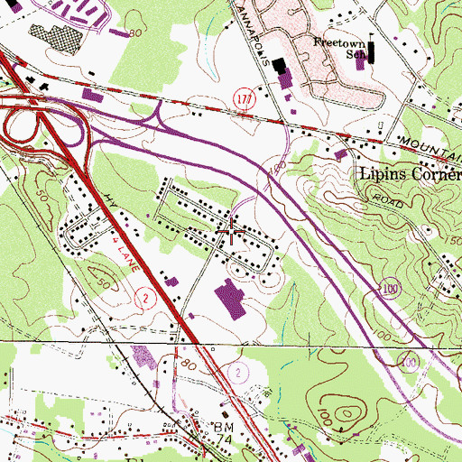 Topographic Map of Woodholme, MD