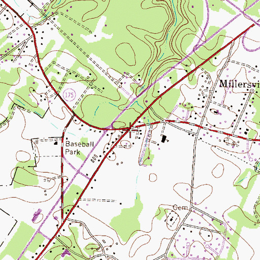 Topographic Map of Andersons Corner, MD