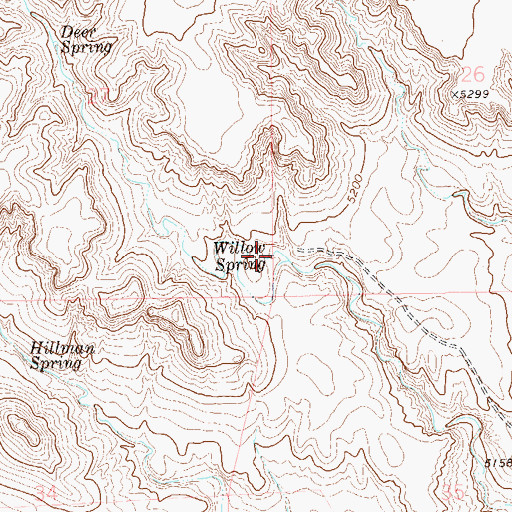 Topographic Map of Willow Spring, CO