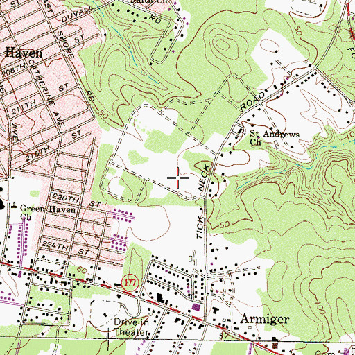 Topographic Map of Country Place, MD