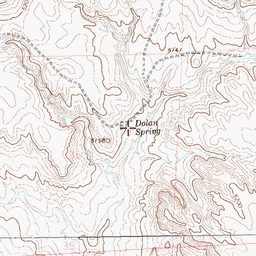 Topographic Map of Dolan Spring, CO