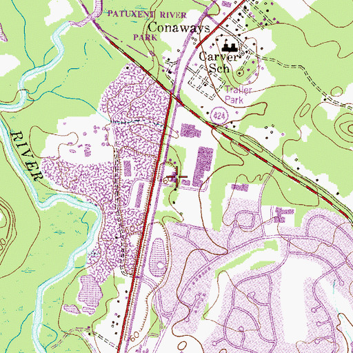 Topographic Map of Crofton Branch Library, MD