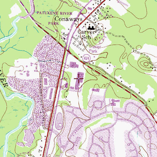 Topographic Map of Crofton Centre Shopping Center, MD