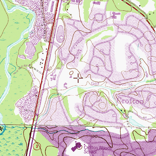 Topographic Map of Crofton Country Club, MD
