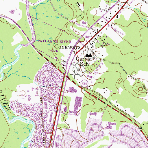 Topographic Map of Crofton Station Shopping Center, MD