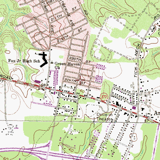 Topographic Map of Dunbrook, MD