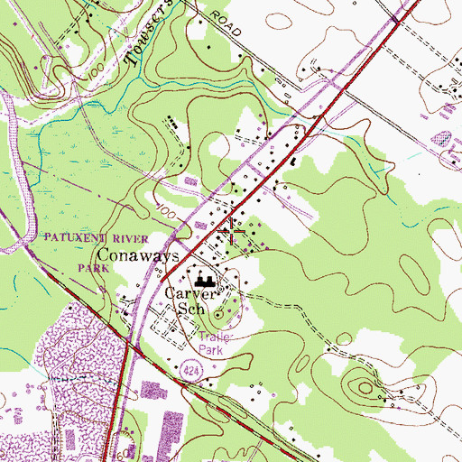 Topographic Map of First Baptist Church, MD