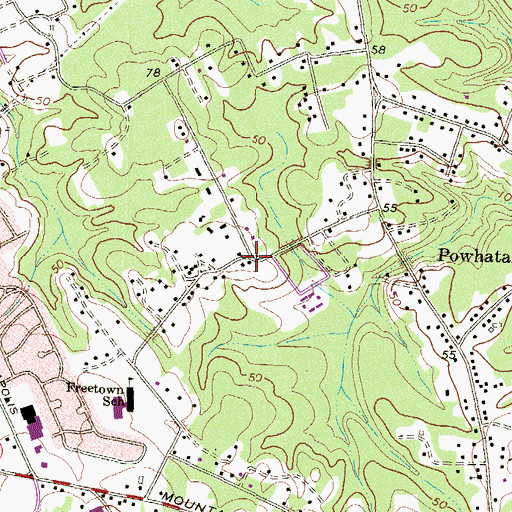 Topographic Map of Freetown, MD