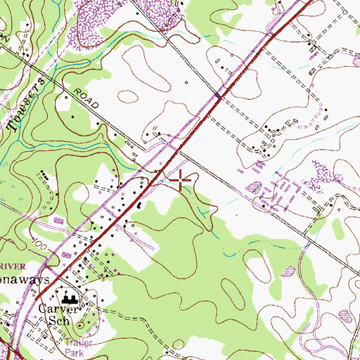 Topographic Map of Hopkins Place Shopping Center, MD
