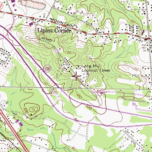 Topographic Map of Long Hill, MD