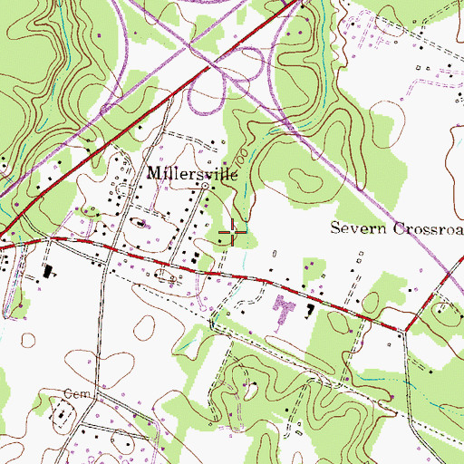 Topographic Map of Mallet Hill, MD