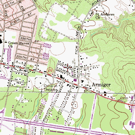 Topographic Map of Mansion House Manor, MD