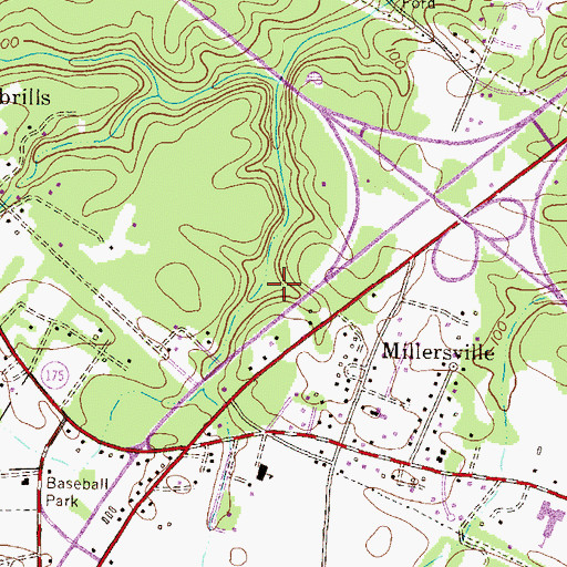 Topographic Map of Millersville Forest, MD