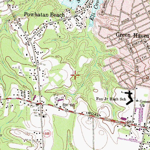 Topographic Map of Mountain Estates, MD