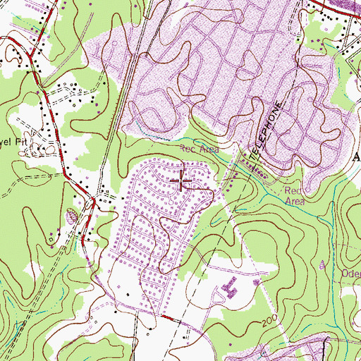 Topographic Map of Odenton Heights, MD