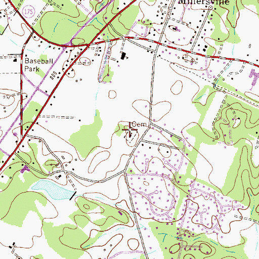 Topographic Map of Our Lady of the Field Cemetery, MD