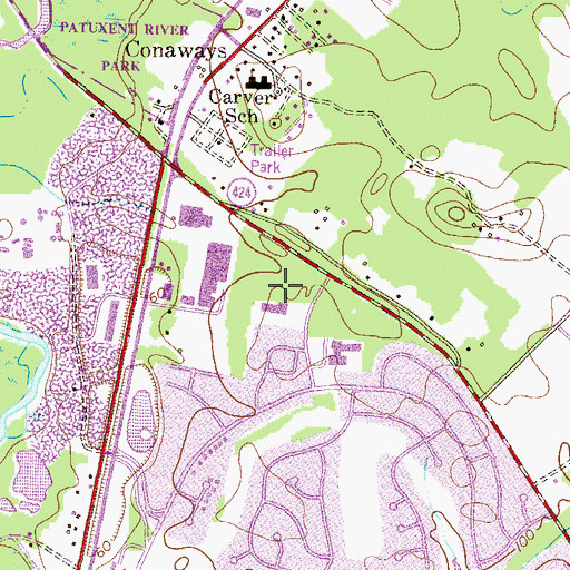 Topographic Map of Saddle Ridge, MD