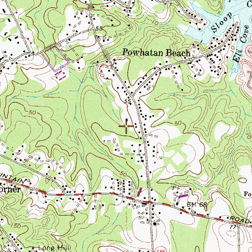 Topographic Map of Sandy Oaks, MD