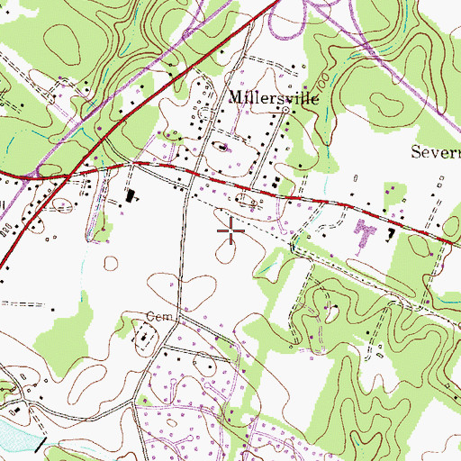 Topographic Map of Spruce Hill Estates, MD