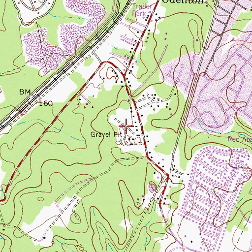 Topographic Map of The Courts at Piney Orchard, MD