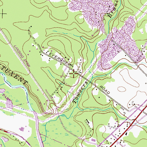 Topographic Map of Towsers Branch Park, MD