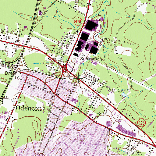 Topographic Map of Academy Junction Plaza Shopping Center, MD