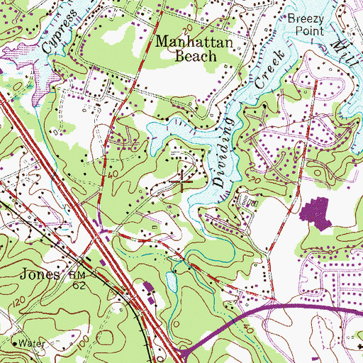 Topographic Map of Allenville, MD