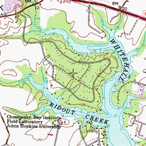 Topographic Map of Amberly, MD