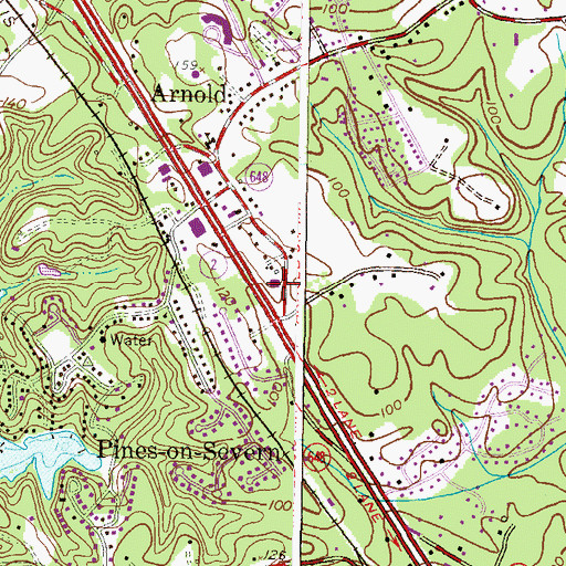 Topographic Map of Arnold Post Office, MD