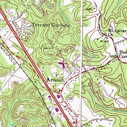 Topographic Map of Arnold Elementary School, MD